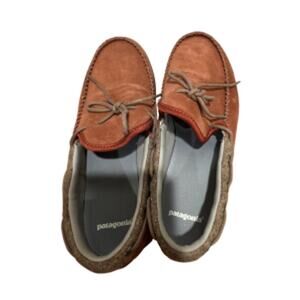 Patagonia Maui Mocs Red Leather Slip On Loafers Women's 8 Rare Discontinued